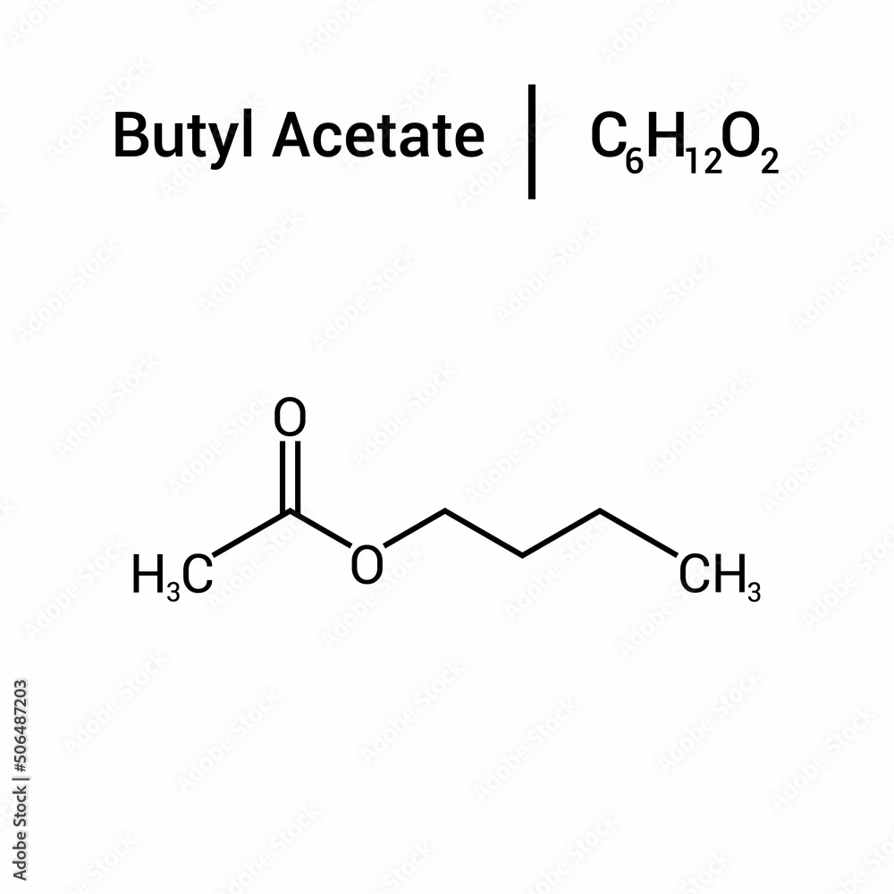 chemical structure of Butyl acetate (C6H12O2) chemical structure of Butyl acetate (C6H12O2)