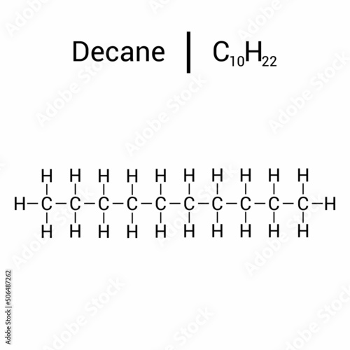 chemical structure of decane (C9H20).