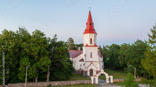 Wallpaper Mural Aerial photo of Hageri St. Lambertus Lutheran Church on a summer evening.  Torontodigital.ca