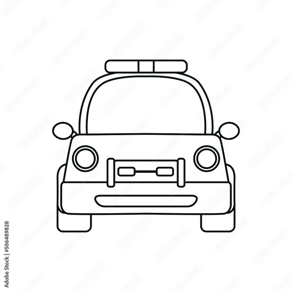 police car lien icon symbol vector