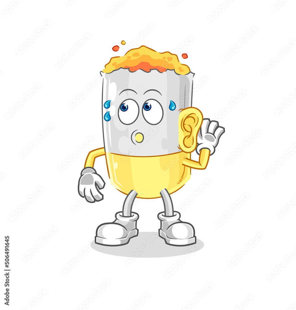 Obraz premium cigarette eavesdropping vector. cartoon character