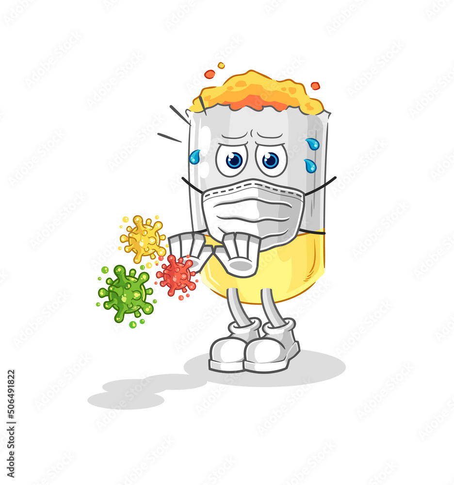 Obraz premium cigarette refuse viruses cartoon. cartoon mascot vector