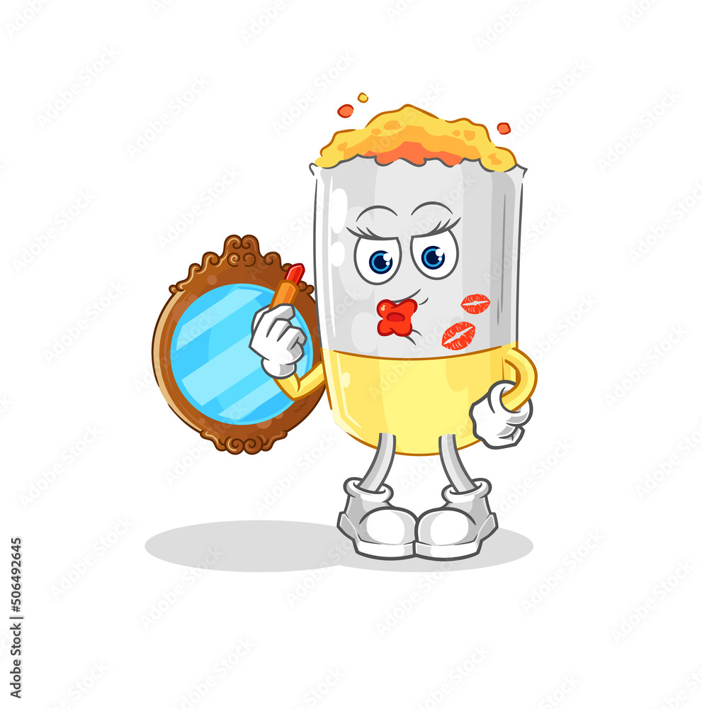 Obraz premium cigarette make up mascot. cartoon vector