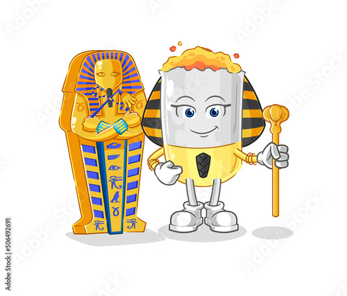 cigarette ancient egypt cartoon. cartoon mascot vector