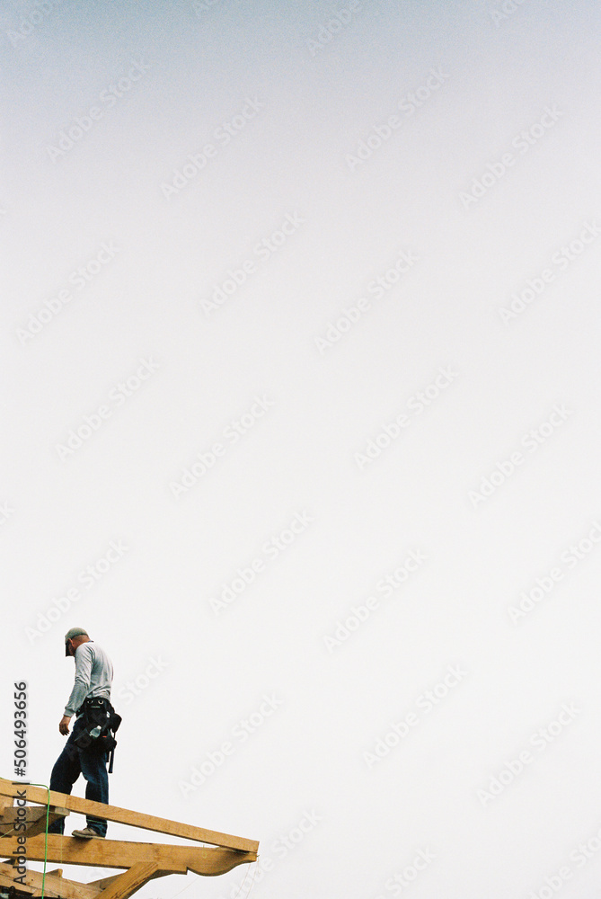 Man on a roof Man on a roof