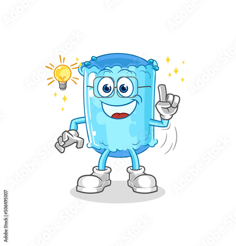 bolster pillow got an idea cartoon. mascot vector