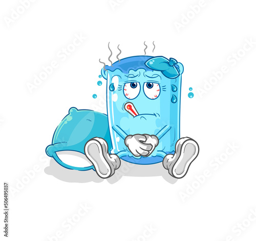 bolster pillow sick vector. cartoon character