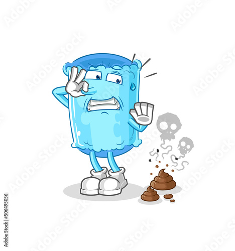 bolster pillow with stinky waste illustration. character vector