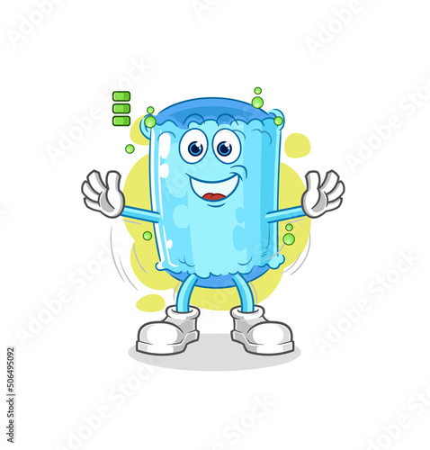 bolster pillow full battery character. cartoon mascot vector