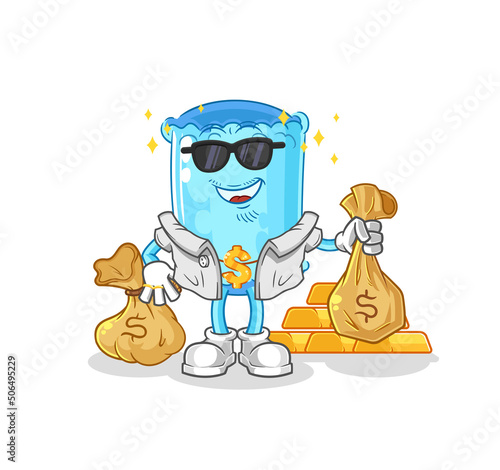 bolster pillow rich character. cartoon mascot vector