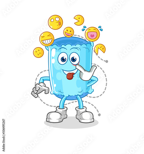 bolster pillow laugh and mock character. cartoon mascot vector