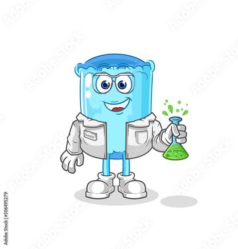 bolster pillow scientist character. cartoon mascot vector