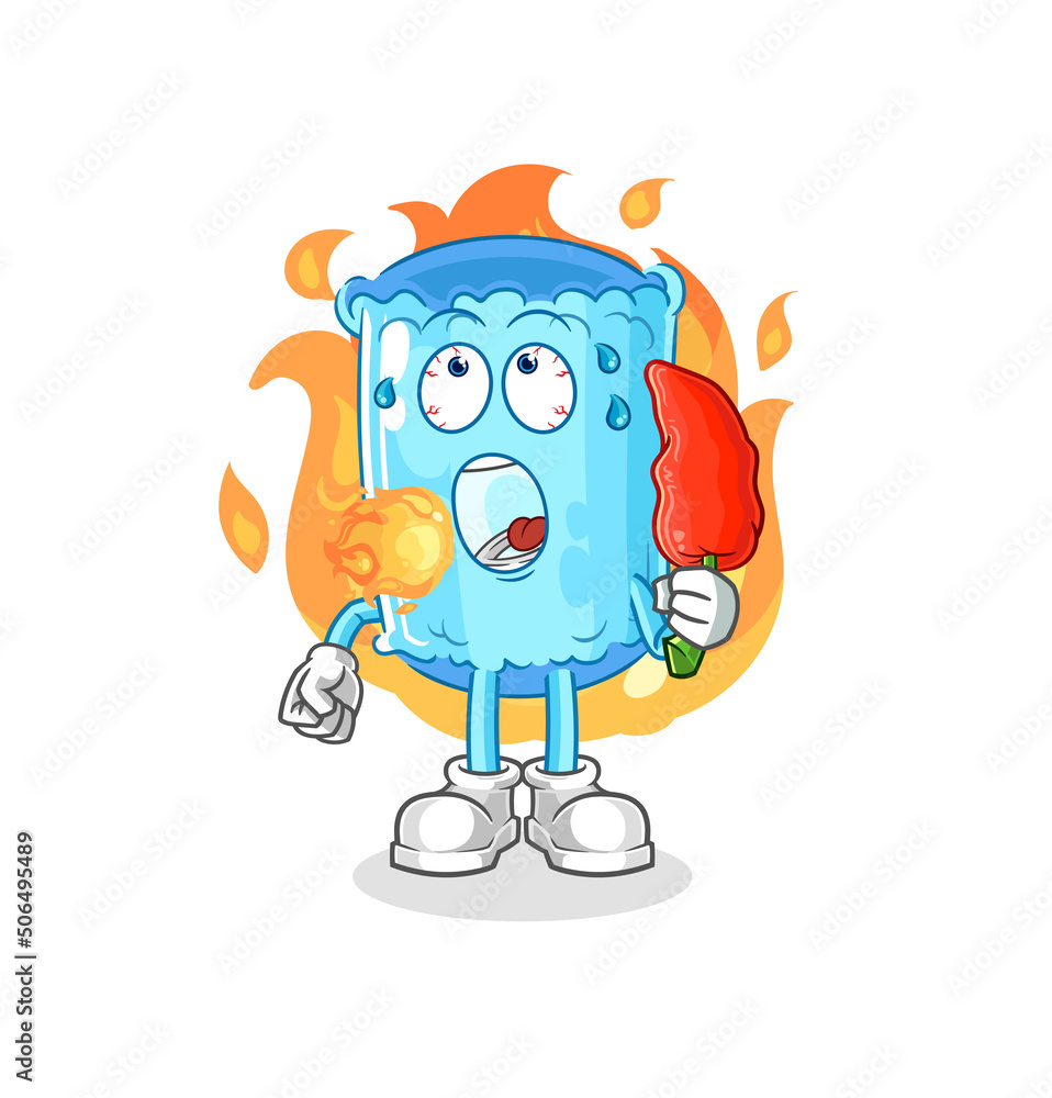 Obraz premium bolster pillow eat hot chilie mascot. cartoon vector