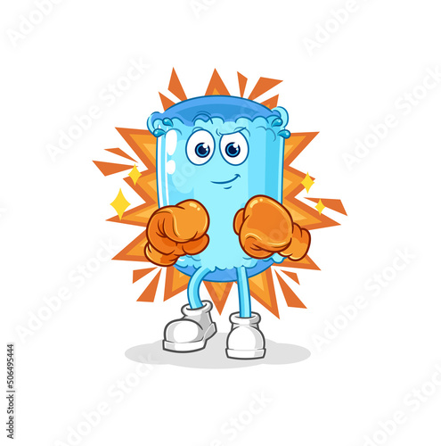 bolster pillow boxer character. cartoon mascot vector