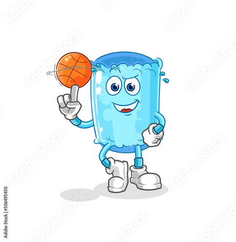 bolster pillow playing basket ball mascot. cartoon vector