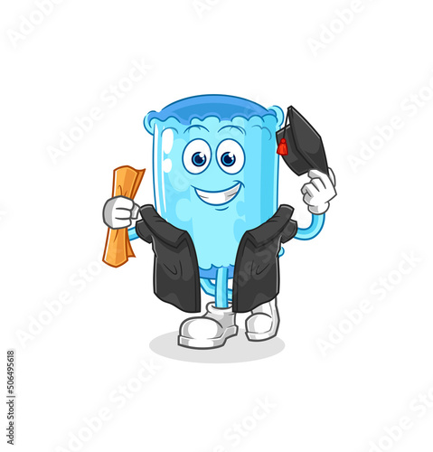 bolster pillow graduation vector. cartoon character