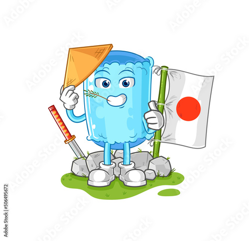 bolster pillow japanese vector. cartoon character