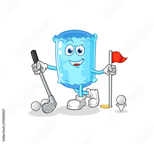 bolster pillow playing golf vector. cartoon character