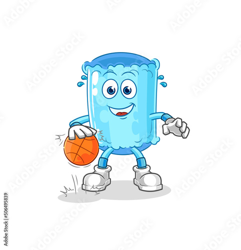 bolster pillow dribble basketball character. cartoon mascot vector