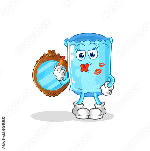bolster pillow make up mascot. cartoon vector