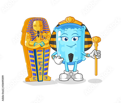 bolster pillow ancient egypt cartoon. cartoon mascot vector photo