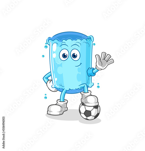 bolster pillow playing soccer illustration. character vector
