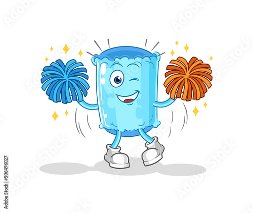 bolster pillow cheerleader cartoon. cartoon mascot vector
