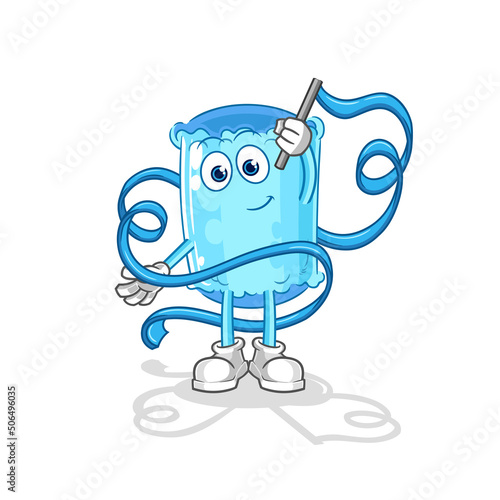 bolster pillow Rhythmic Gymnastics mascot. cartoon vector
