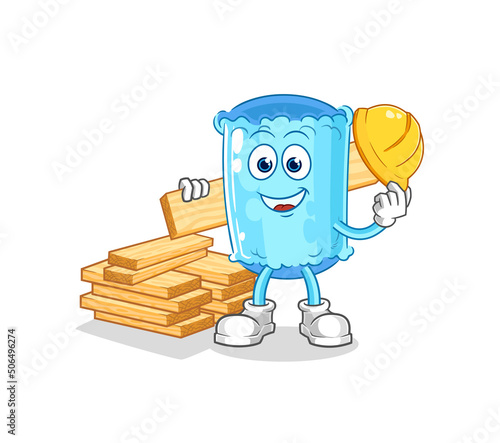 bolster pillow builder vector. cartoon character