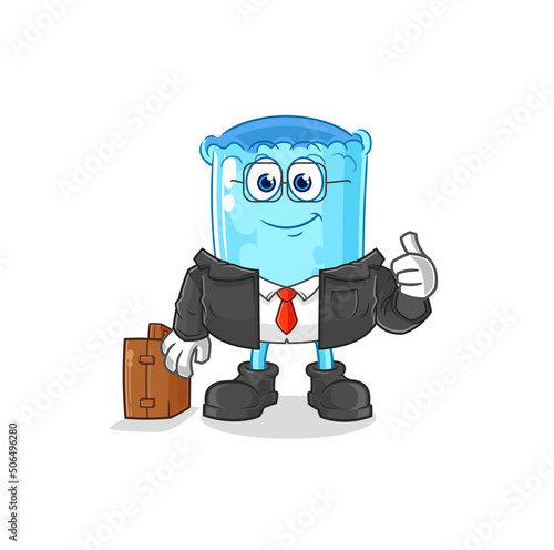 bolster pillow office worker mascot. cartoon vector
