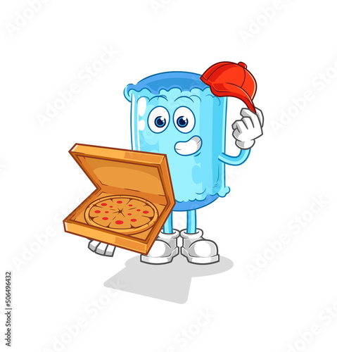 bolster pillow pizza delivery boy vector. cartoon character