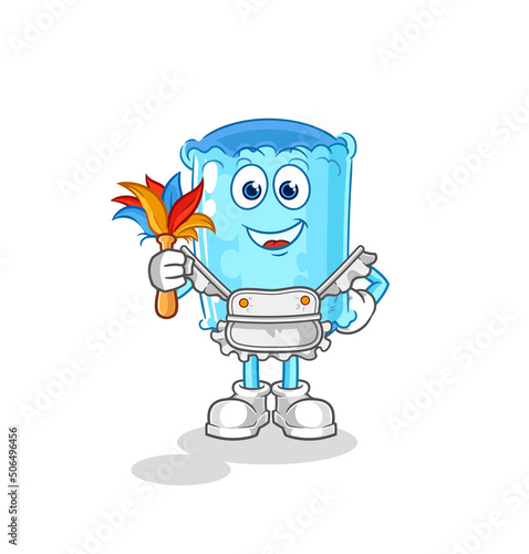 bolster pillow maid mascot. cartoon vector