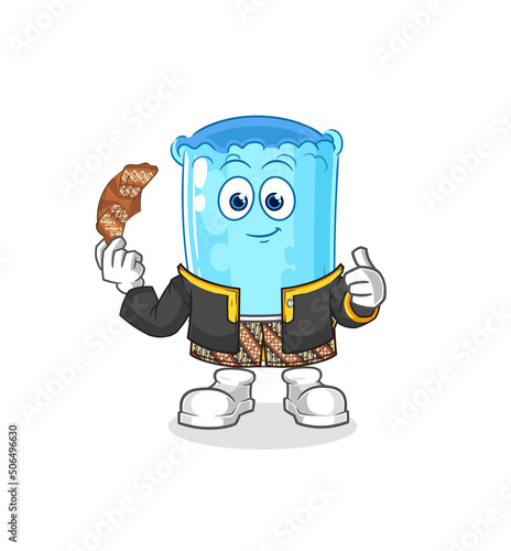 bolster pillow Javanese character. cartoon mascot vector