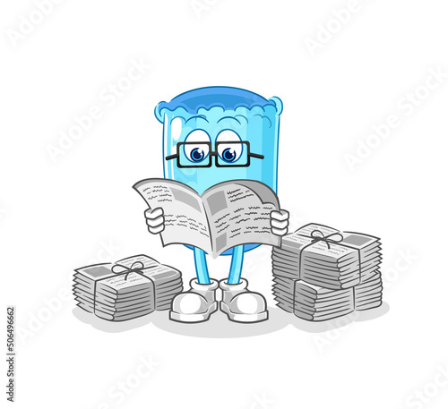 bolster pillow read newspaper cartoon. character vector