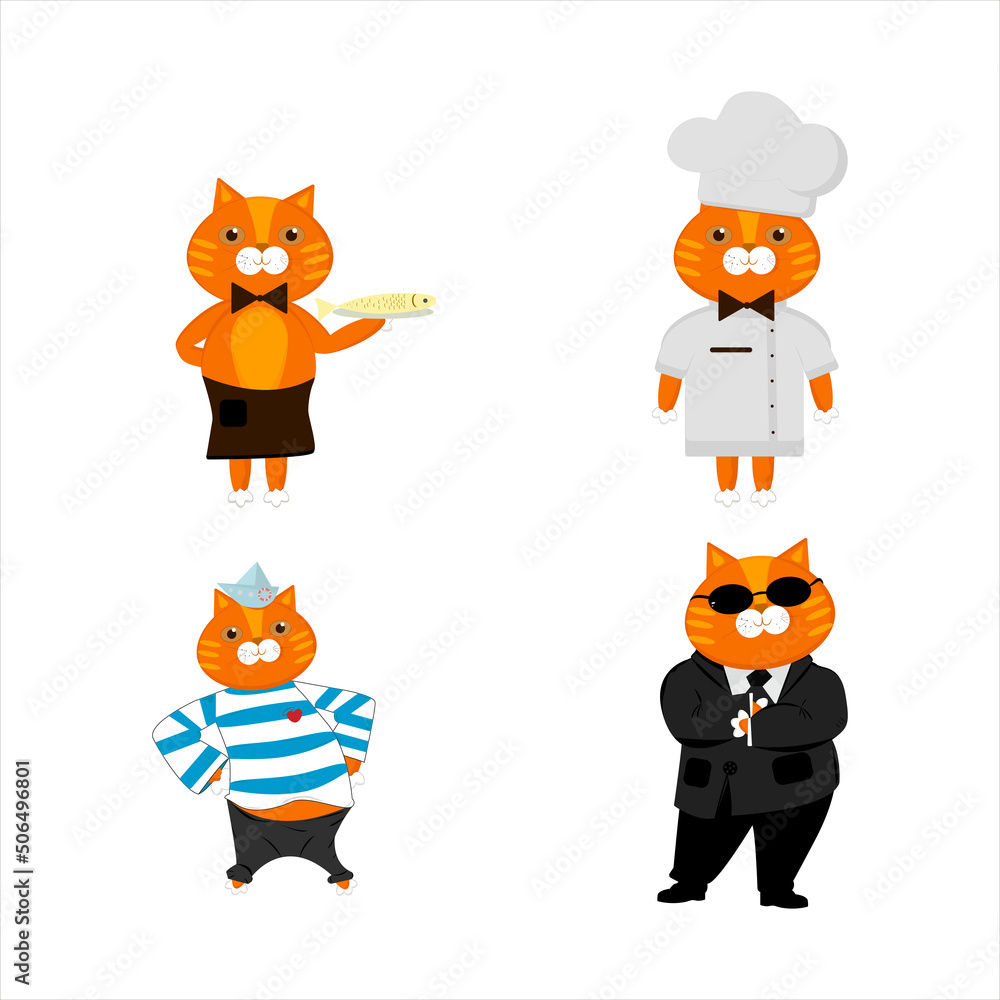 Different professions and cat Different professions and cat
