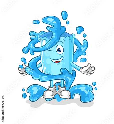 bolster pillow fresh with water mascot. cartoon vector