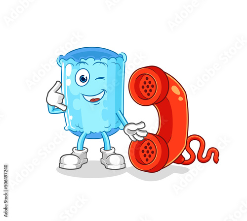 bolster pillow call mascot. cartoon vector