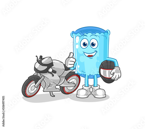 bolster pillow racer character. cartoon mascot vector