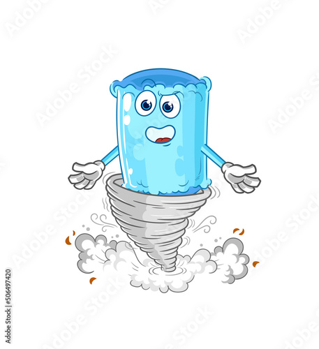 bolster pillow in the tornado cartoon character vector
