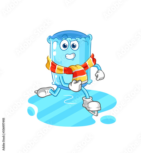 bolster pillow ice skiing cartoon. character mascot vector