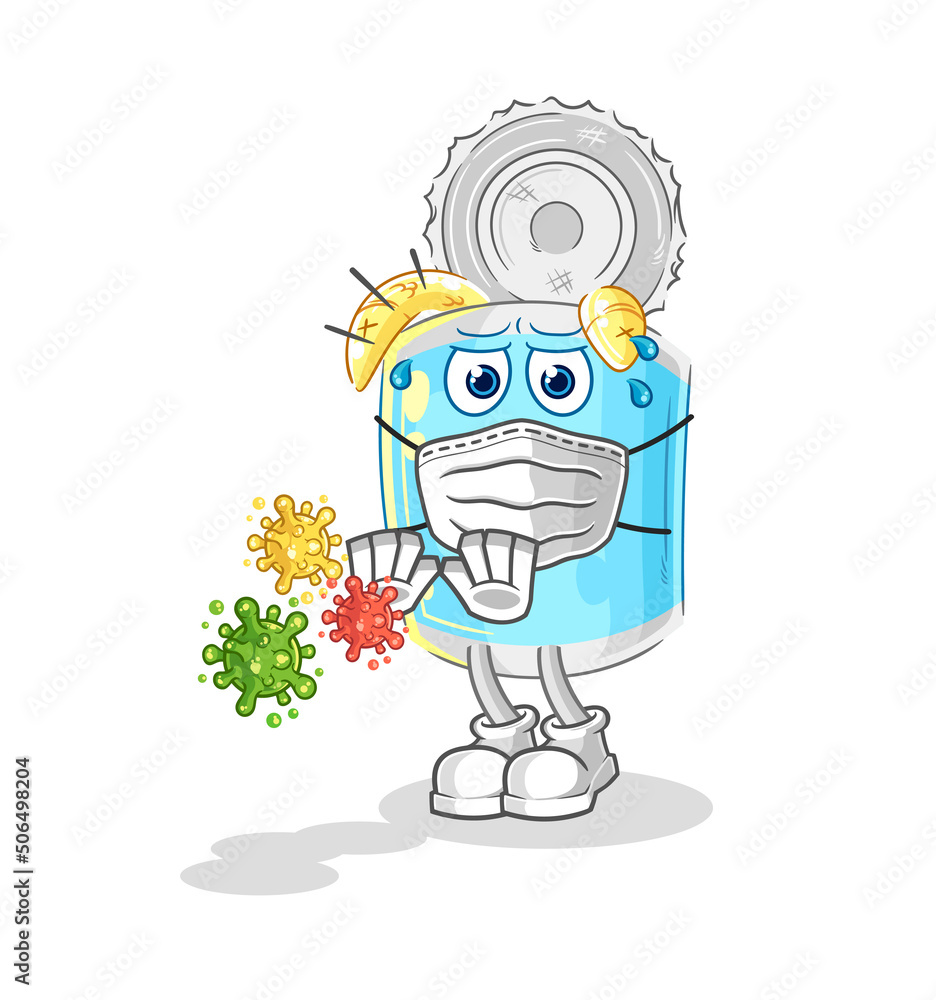canned fish refuse viruses cartoon. cartoon mascot vector canned fish refuse viruses cartoon. cartoon mascot vector