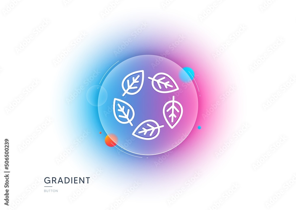 Organic tested line icon. Gradient blur button with glassmorphism. Bio cosmetics sign. Fair trade symbol. Transparent glass design. Organic tested line icon. Vector Organic tested line icon. Gradient blur button with glassmorphism. Bio cosmetics sign. Fair trade symbol. Transparent glass design. Organic tested line icon. Vector