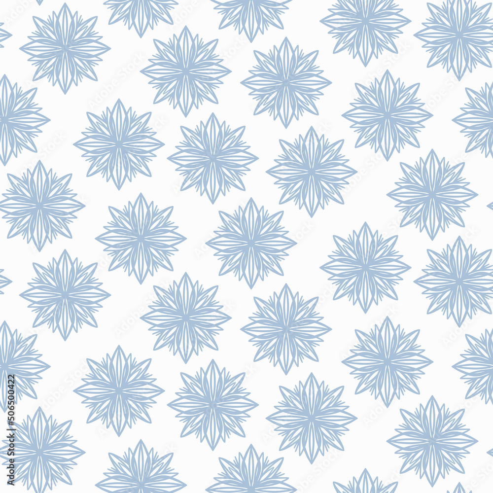 Vector seamless pattern with abstract blue floral shapes. Print for fabric, clothing, notebooks, scrapbooking, wrapping paper Vector seamless pattern with abstract blue floral shapes. Print for fabric, clothing, notebooks, scrapbooking, wrapping paper