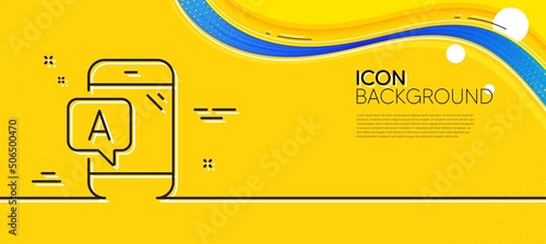 Ab testing line icon. Abstract yellow background. Ui phone test sign. Minimal ab testing line icon. Wave banner concept. Vector