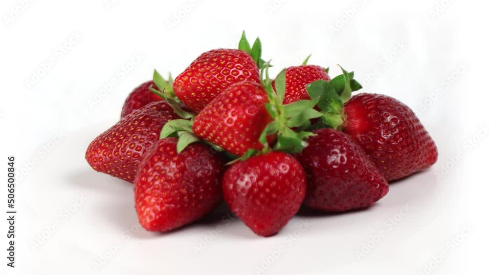 strawberries on a white background 360 degrees spin (loop) strawberries on a white background 360 degrees spin (loop)