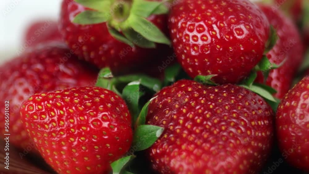 strawberries 360 degrees spin closeup (loop) strawberries 360 degrees spin closeup (loop)