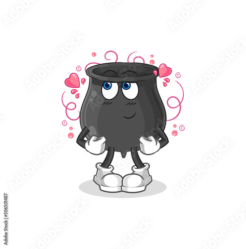 cauldron shy vector. cartoon character
