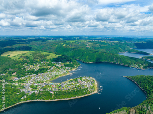 Lake Rursee Woffelsbach Panorama photo