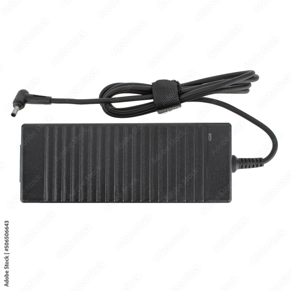 laptop power adapter, laptop spare part, isolated on white background laptop power adapter, laptop spare part, isolated on white background