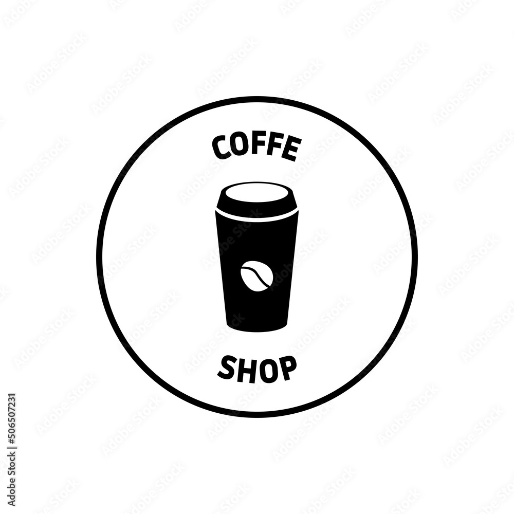 Simple coffee shop icon on white background. Cup. Graphic elements. Trendy flat isolated symbol, sign for: illustration, outline, logo, mobile, app, emblem, design, web, dev,ui, gui, ux. Vector EPS 10 Simple coffee shop icon on white background. Cup. Graphic elements. Trendy flat isolated symbol, sign for: illustration, outline, logo, mobile, app, emblem, design, web, dev,ui, gui, ux. Vector EPS 10